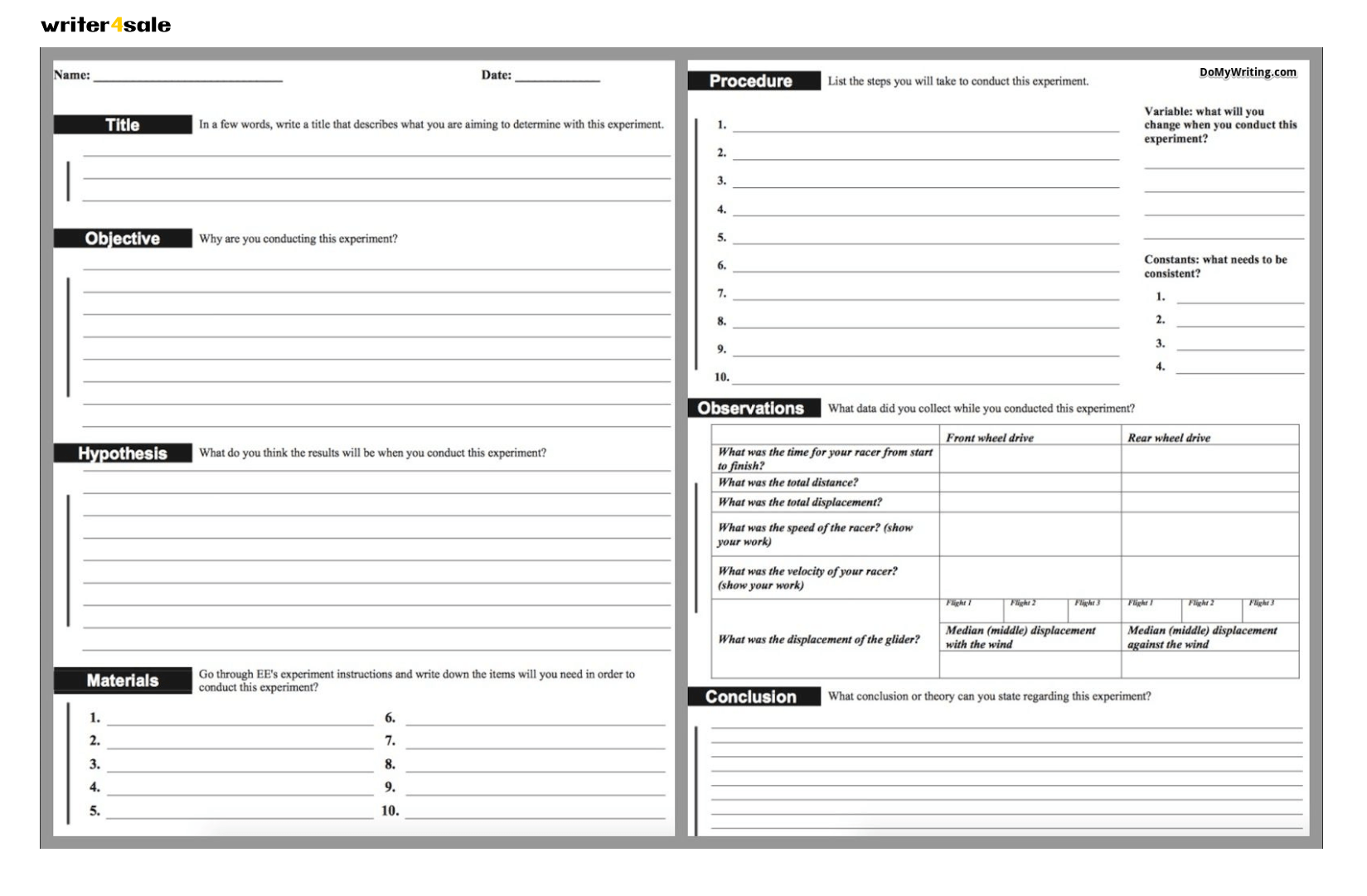 Middle school lab report Pertaining To Lab Report Template Middle School