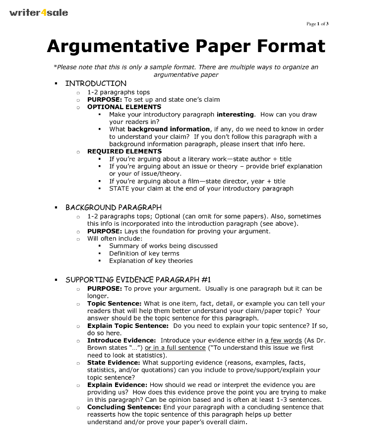 argumentative essay template